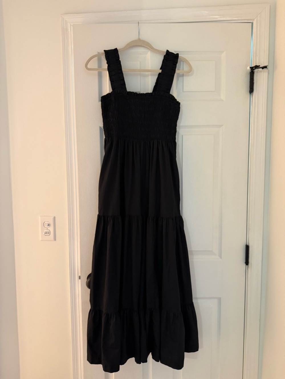 NWOT Abercrombie & Fitch Black Smocked Maxi Dress Petite